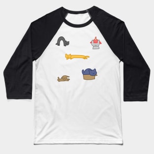 Silly Cats Sticker Pack Baseball T-Shirt